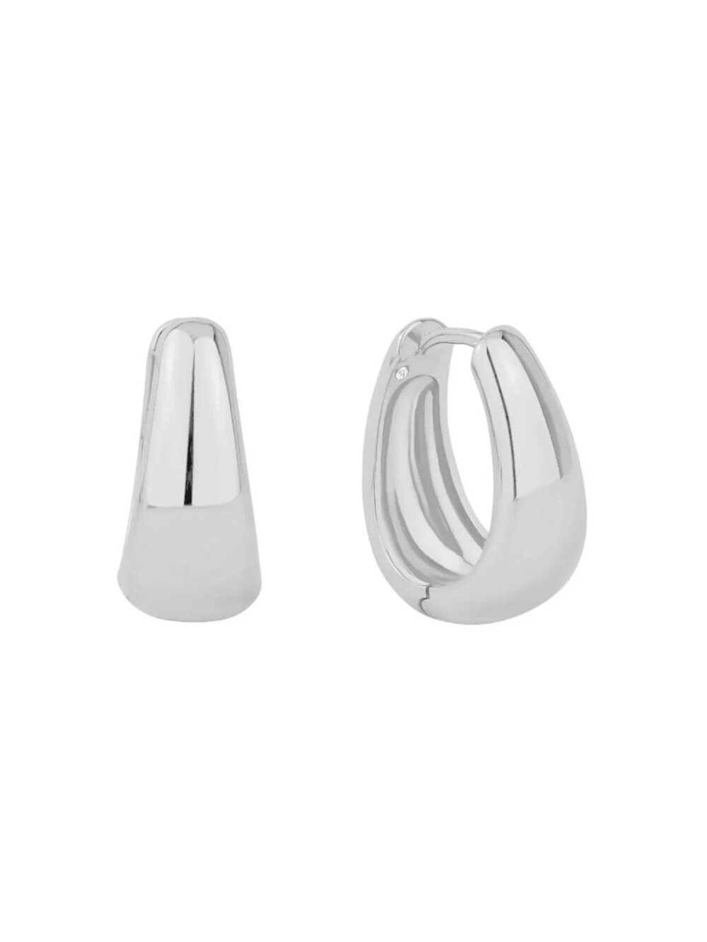 And Now This Graduated Huggie Hoop Earrings Gold Silver Plated Hinged Closure
